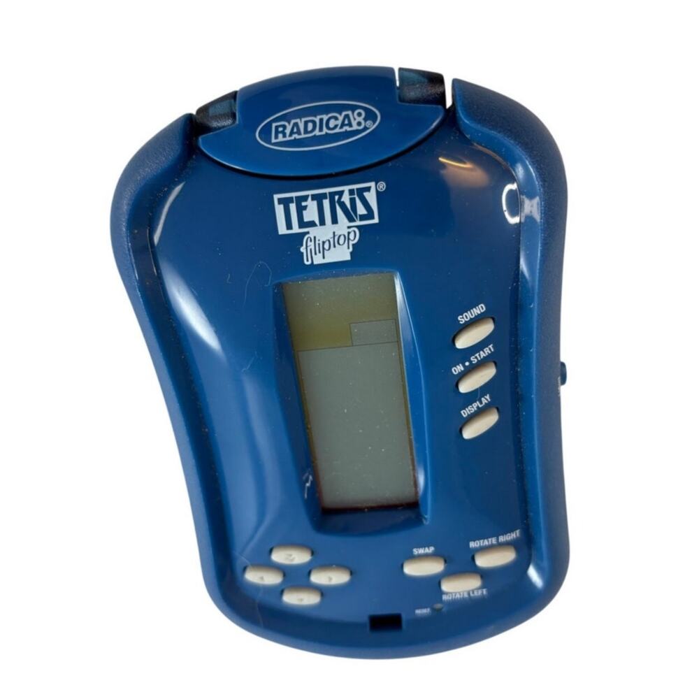 TETRIS Radica Handheld Electronic Game 2008 Flip Top Lighted Travel Tested